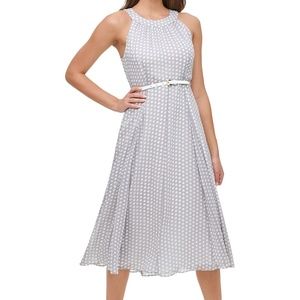 Tommy Hilfiger Solo Polka Dot Chiffon A-Line Dress